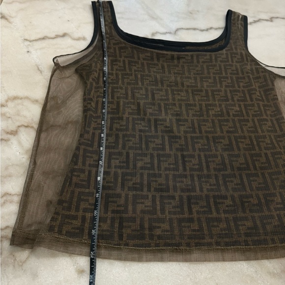 Vintage 90’s Fendi Mesh Overlay Logo Tank - Picture 9 of 13
